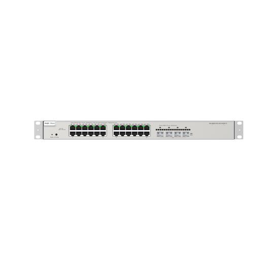 RUIJIE Switch Administrable Capa 3 con 24 puertos Gigabit PoE 802.3af/at + 4 SFP+ para fibra 10Gb, gestión gratuita desde la nube, 370w