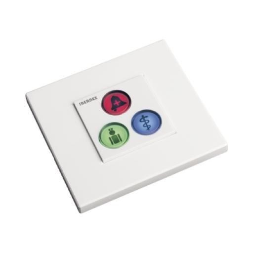 IBERNEX Modulo de 3 Botones iluminados con Lector RFID 125 KHz / Alarma / Cancelar y Código Azul / BUS RS485 / Compatible con NX0019/B, NX1021 y NX0015