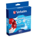 Verbatim CD-R 52X 700MB 80MIN GRABABLE IMPRIMIBLE 10 PZAS CAJA PLATEADO