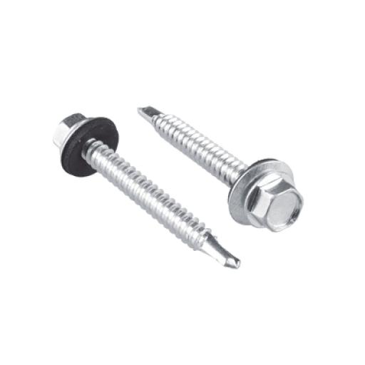 Surtek Tornillo -Pija cabeza hexagonal con rondana y punta de broca #14 x 3/4", 100 piezas.