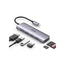 Ugreen HUB USB-C (Docking Station) 6 en 1 | HDMI 4K@30Hz | 3 Puertos USB 3.0 | Lector Tarjeta SD + Micro SD (TF) Uso Simultáneo | Chip de Última Generación | Potente Disipación de Calor |  Caja de Aluminio.