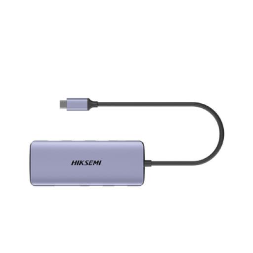 HIKSEMI by HIKVISION Hub (Adaptador) USB - C / 11 en 1 / 1 Salida HDMI (4K) / 2 Salida USB 2.0 / 2 Salidas USB 3.0 / 1 Salida VGA / 1 Salida SD (Memoria SD) / 1 Salida TF (Micro SD) / 1 Salida de Audio (8 - 48 KHz) / 1 Salida RJ45 / 1 Entrada USB - C (Carga Rapida)