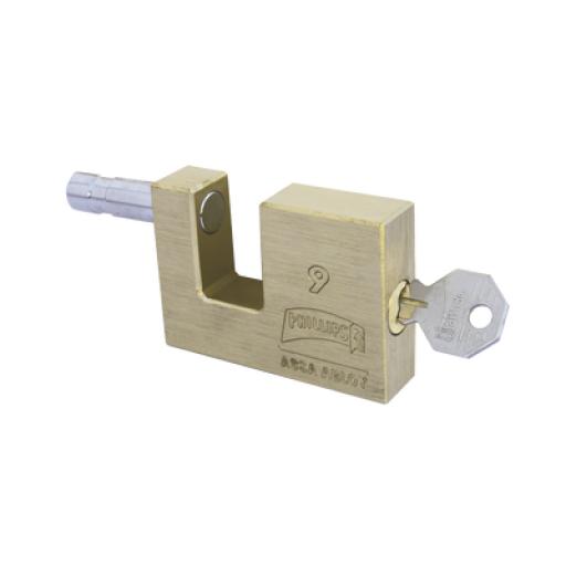 PHILLIPS-ASSA ABLOY Candado para Cortina Metálica # 9 / Llave PH-52 para 5 pernos de combinación / Cuerpo de Latón.