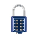 PHILLIPS-ASSA ABLOY Candado Digital de Combinación M35 / No Requiere Llave / Combinación única integrada por 4 dígitos / Color Azul.