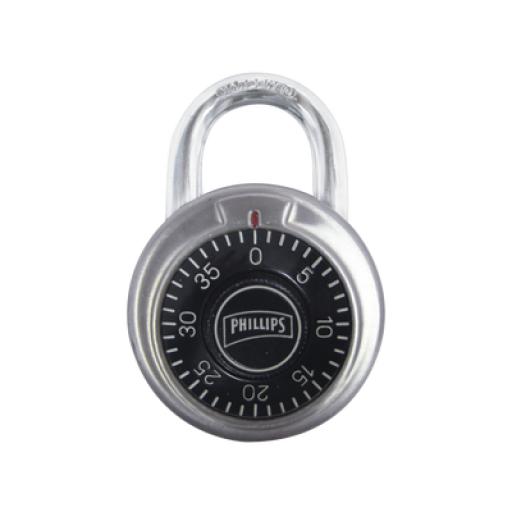 PHILLIPS-ASSA ABLOY Candado de Combinación / No Requiere Llave / Color Negro.