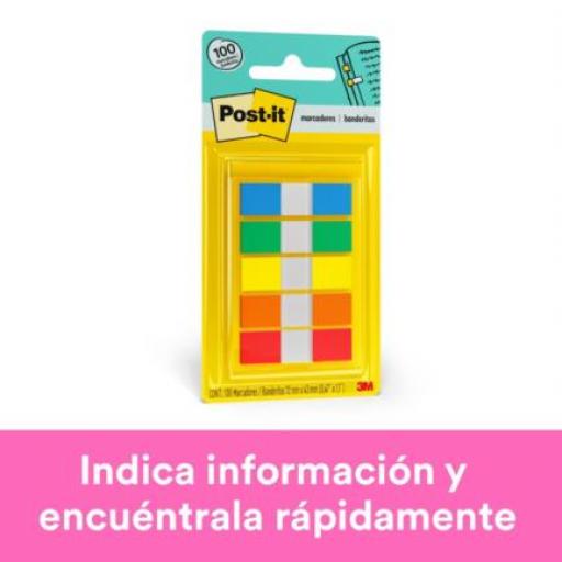 3M Banderitas 3M Mini 5 Colores C/100 Hojas C/6