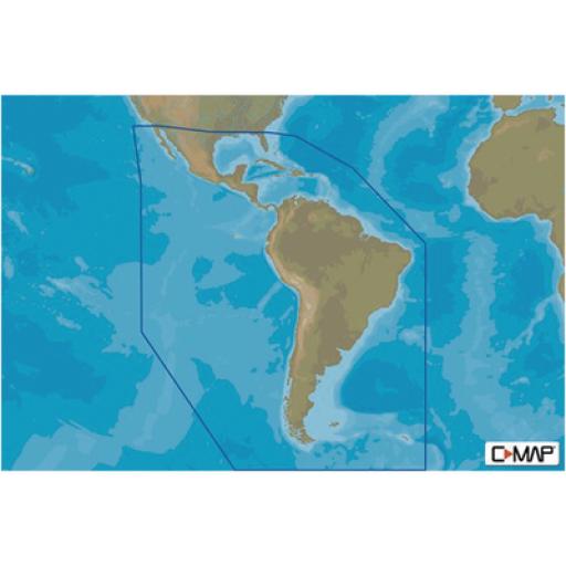 C-MAP M-SA-Y038-MS MAX-N+ mapas del caribe, centro y Sudamérica. Compatible únicamente con series GO, NSO y NSS.