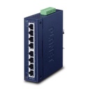Planet Switch Industrial No Administrable de 8 Puertos Gibabit 10/100/1000T, Diseñado para Montaje en Pared y Riel DIN