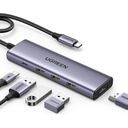 Ugreen HUB USB-C (Docking Station) 5 en 1 | HDMI 2.0 4K@30Hz | 3 USB-A 3.0 (5Gbps) | USB-C PD Carga 100W | Potente Disipación de Calor | Chip de Ultima Generación | Cable de Nylon Trenzado de 25 cm | Carcasa de Aluminio.