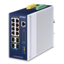 Planet Switch Industrial Administrable Capa 3, Con 8 Puertos PoE Gigabit 802.3bt, 2 Puertos SFP de 1 G / 2.5 G, 2 Puertos SFP 10 G