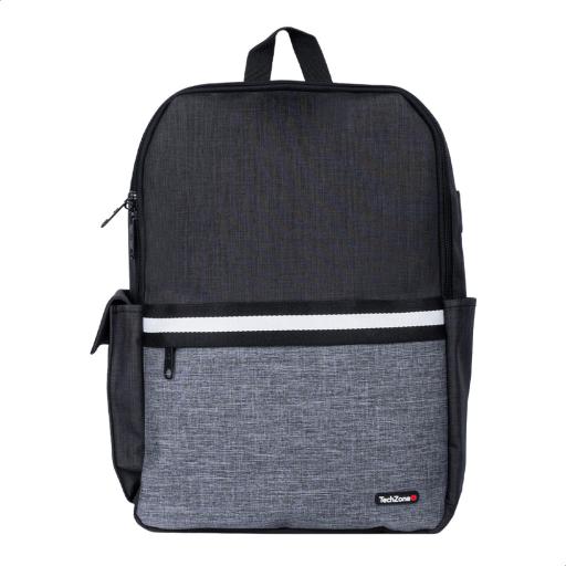 TechZone BACKPACK TECH ZONE GLAD NEGRO PORTALAPTOP 15.6 PULGADAS CONECTOR USB EXTERNO CIERRES METALICOS AUTORREPARABLES