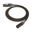 COSMICONN Cable XLR | 3 polos | Conector Hembra-Macho | Serie M | Carcasa Negra | Contactos Dorados | Ideal para Microfonía | Longitud 10m