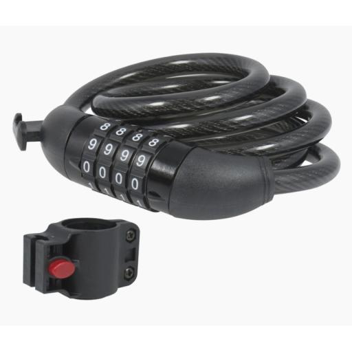 LOCK Candado de Cable de Combinación/ Longitud 100 cm / Nivel de seguridad 3/ Discos Programables.