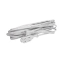 Surtek Extensión Eléctrica Doméstica de 4 metros / 127 V CA 8 A Máximo / Color Blanco.