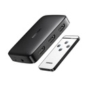 Ugreen Conmutador HDMI 3X1 / 3 Puertos de entrada – 1 Puerto de Salida / Control Remoto / Resolución 4K@30Hz / 3D / Receptor de Infrarrojos / Transmisión Estable / Incluye Cable Micro USB para Alimentacion.