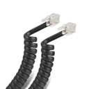 Steren CABLE ESPIRAL TELEFONICO P/AURICULAR 2.1M NEGRO