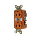 Hubbell Contacto Dúplex Conexión a Tierra Aislada/ 20 A 125 V/ 2 polos 3 Hilos/ Color Naranja/ Nema 5- 20R/ Grado Industrial.