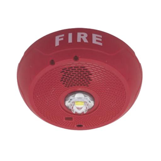 System Sensor Sirena con Lámpara LED Estroboscópica, Montaje en Techo, Nivel de Candelas Seleccionable, Color Rojo, Nuevo Diseño Moderno y Elegante y Menor Consumo de Corriente 