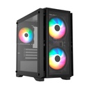 BALAMRUSH GABINETE BALAM RUSH (BR-938877) CARBONO CRYSTAL 4000C,MICRO ATX,1*USB 3.0,PANEL CRISTAL,3 FAN,NEGRO