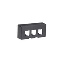 Panduit Placa de Mobiliario Modular Estándar, Salidas Para 3 Puertos Mini-Com, Color Negro