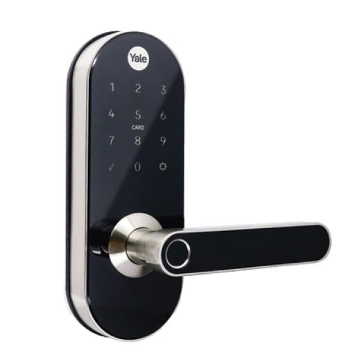 Assa Abloy Cerradura Digital  YMC420 / con Teclado Táctil / lector de Tarjetas / Huellas /  Incluye HUB / compatible con YALE CONNECT