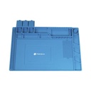 Precision Tapete de silicona resistente al calor con areas magnéticas y de almacenamiento de componentes, ideal para la reparación de equipos y tarjetas electrónicas.
