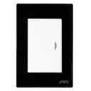 JWJ Interruptor Sencillo con Placa de policarbonato / 10 A/ 127 Vca ~ 60 Hz / Carcasa Negra.