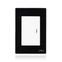 JWJ Interruptor Sencillo con Placa de policarbonato / 10 A/ 127 Vca ~ 60 Hz / Carcasa Negra.