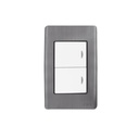 JWJ Placa con 2 Interruptores Sencillos 10 A/ 127 V CA ~ 60 Hz /  Carcasa de Acero.