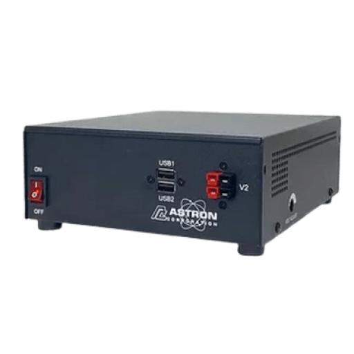 Astron Fuente de Alimentación Conmutada, Salida Pico de 25A a 13.8Vdc, Polos de Alimentación del Panel Frontal, 2 Puertos USB: 5,2 V,