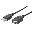 Cable de Extensión USB 2.0 Manhattan Negro 1 M.