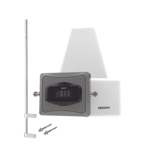 Epcom Kit Amplificador de Señal Celular 4G/ Incluye Mástil / Mejora las llamadas convencionales y VoLTE / Soporta datos de tecnologías 2G, 3G y 4G de TELCEL, AT&T y MOVISTAR / Cubre hasta 500 m2.