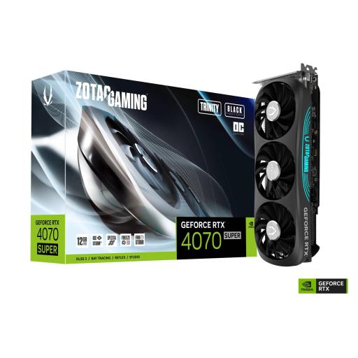 Tarjeta de video Zotac GeForce RTX 4070 SUPER Trinity OC Black 12GB