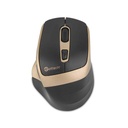 Getttech MOUSE GETTTECH INALAMBRICO SILENCIOSO ERGONOMICO NEGRO Y DORADO 6 BOTONES 1600 DPI 2.4G+BT GGM-STDBW-01-GD