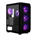 Game Factor GABINETE GAME FACTOR ATX-E 2 USB 3.2, 1x USB C, 5 VEN ARGB CTEMP NEGRO (CSG400)