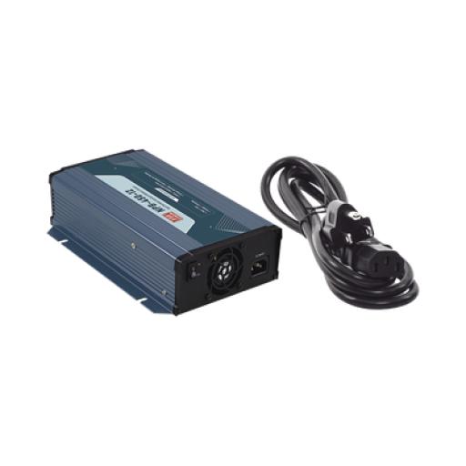 MEANWELL Cargador para Baterías de Plomo Ácido y Litio / 25A / 12V / Bancos de 90 a 300 Ah / Con cable de alimentación 