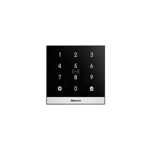 AKUVOX Teclado de Control de Acceso Inteligente / Administración 100% en la Nube / Interfaz WEB / POE / Lector Prox 125 kHz / MIFARE 13.56MHz / NFC / APP Smart Plus / Control de 1 Puerta / PIN Para Visitas