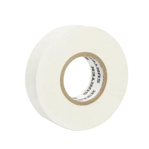 Surtek Cinta para aislar color Blanco de 19 mm x  9 metros / Fabricada en PVC / Adhesivo acrílico.