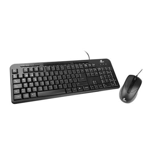 Xtech - Keyboard and mouse set - Wired - Spanish - USB - Black - Multimedia XTK-301S