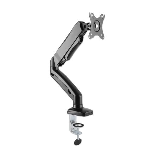 Soporte de aluminio con pistón de gas para un monitor Manhattan.
