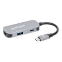 Convertidor Docking USB-C a HDMI, 3 en 1 con PD Manhattan Gris.