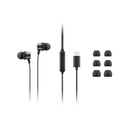 Lenovo 4XD1J77351 audífono y auriculare Auriculares Alámbrico Intra auditivo Oficina/Centro de llamadas USB Tipo C Negro