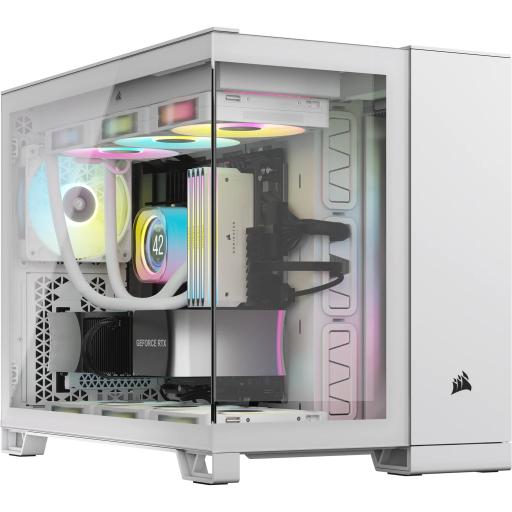 GABINETE CORSAIR (CC-9011268-WW) ICUE LINK 2500X RGB,BLANCO,CRISTAL TEMPLADO,MED-TORRE,SIN FUENTE