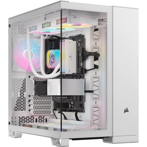 GABINETE CORSAIR (CC-9011270-WW) ICUE LINK 6500X RGB,BLANCO,CRISTAL TEMPLADO,MED-TORRE,SIN FUENTE