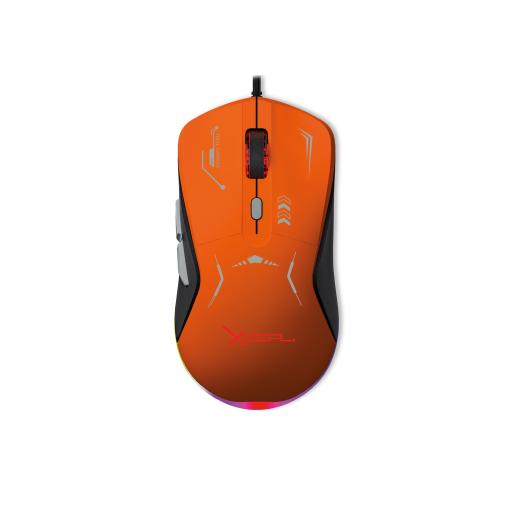 Stylos MOUSE GAMER XZEAL XZ-401 / RGB / GRIS - NARANJA /7200 DPI