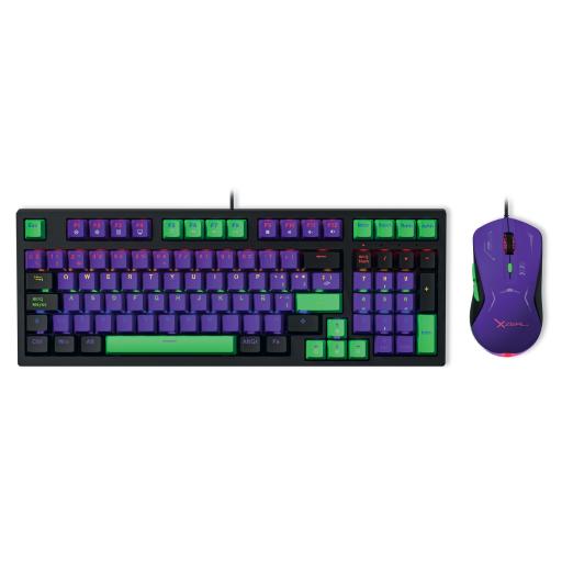 Stylos KIT MOUSE Y TECLADO GAMER XZEAL /MECANICO /MORADO - VERDE/ USB/ RGB