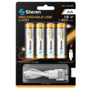 Steren 4 BATERIAS RECARGABLES STEREN USB LI-ION AA 1460