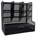 Nextep Organizador Nextep Malla Metalica para Escritorio Multi Secciones con Cajon