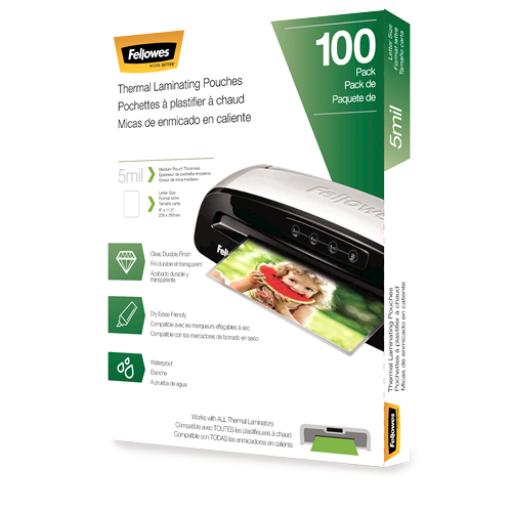 [FELLOWES_5743501] Fellowes Cubierta Fellowes para Laminadora T/Carta 5 Micras C/100 piezas