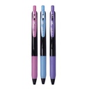 Zebra Boigrafo Zebra decoshine retractil Punto fino 0.5 tinta gel colores surtidos pastel caja c/3